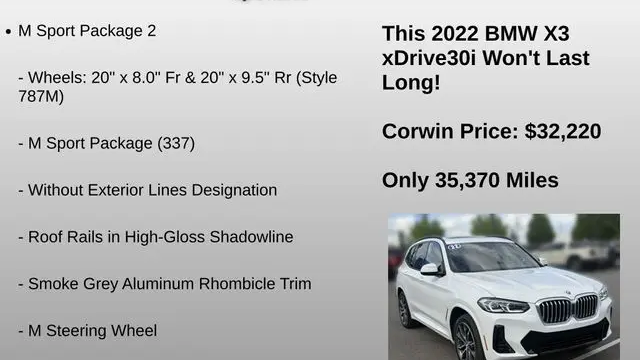 2022 BMW X3 xDrive30i