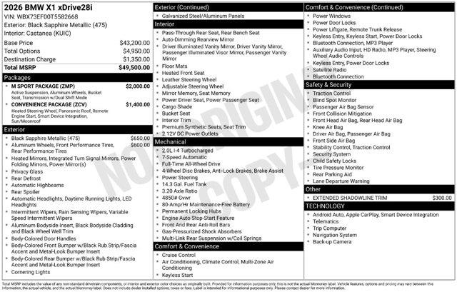 2026 BMW X1 - $39,996