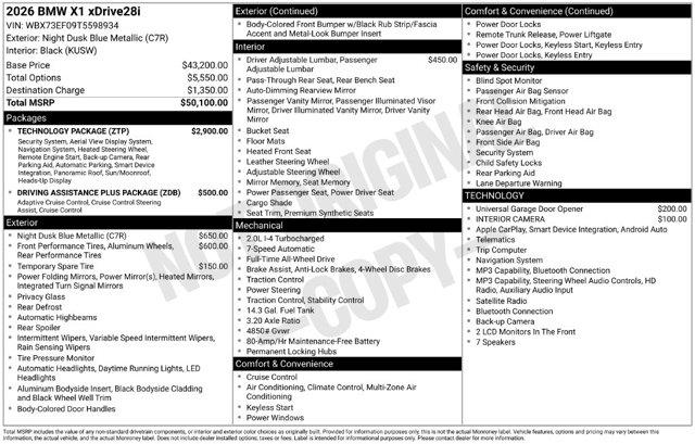 2026 BMW X1 - $36,696