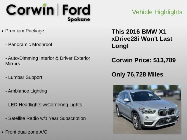 2016 BMW X1 - $13,789