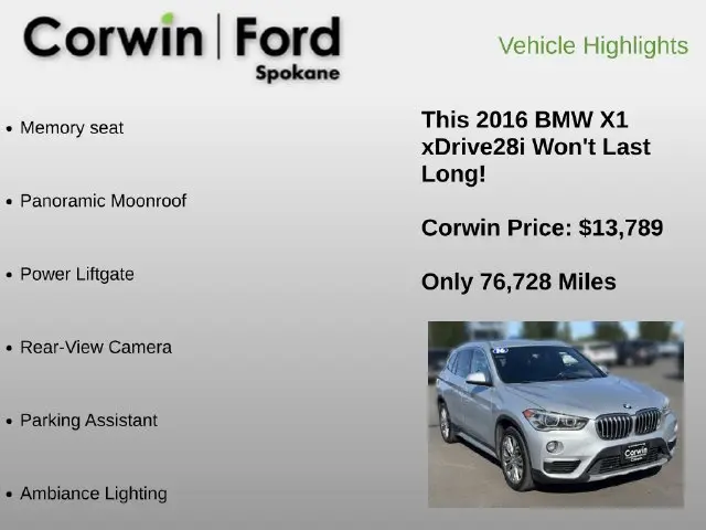 2016 BMW X1 - $13,789