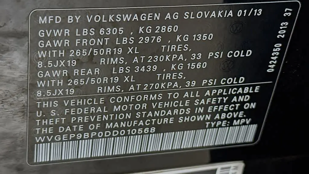 2013 Volkswagen Touareg TDI Sport