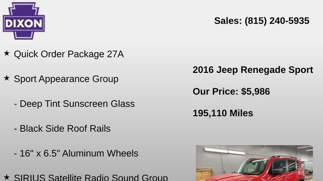 2016 Jeep Renegade Sport