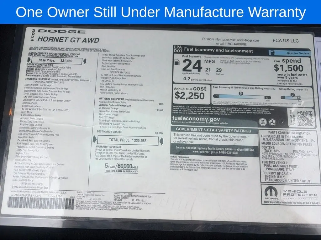 2024 Dodge Hornet - $20,598