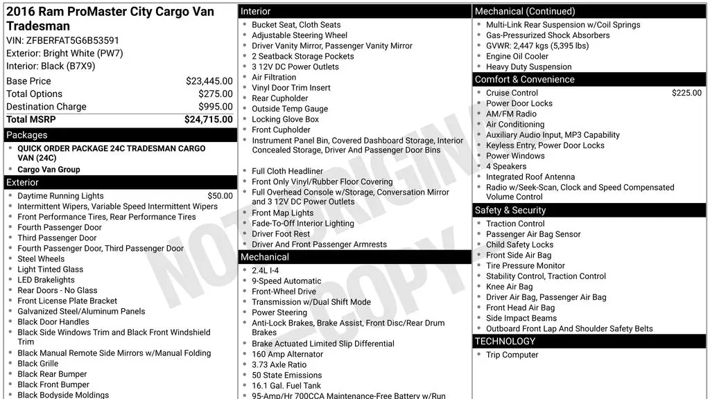 2016 Ram ProMaster City Base